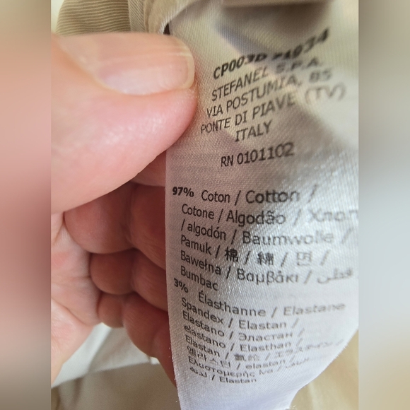 Stefanel Off-White Cream Chinos Culottes Ankle Cotton Pants Wide Legs Size 6 M S - Picture 7 of 9